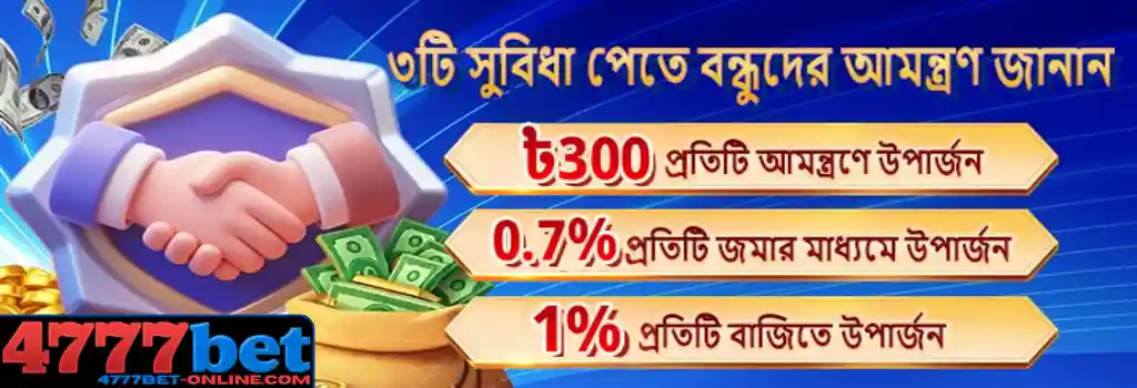 4777bet promotions banner showcasing real money casino bonuses in Bangladesh.